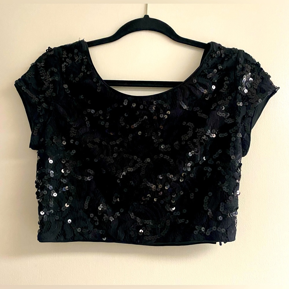 Vintage Express Crop Top With Sequins - image 1